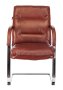 Кресло T-9927SL-LOW-V светло-коричневый Leather EiCHel кожа низк.спин. полозья металл хром