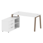 Рабочая станция с тумбой на А-образном м/к Metal System Style БА.РС-СТС-2.3 (L) 1500x1520x750