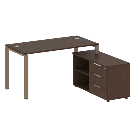 Рабочая станция с опорной тумбой правая Metal System Style БП.РС-СТС-2.3 Пр 1500x1520x750
