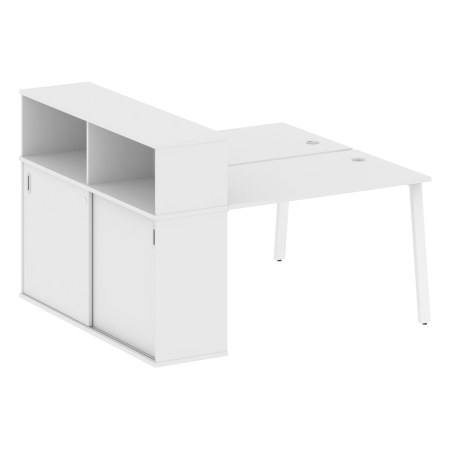 Рабочая станция с шкафом-купе на А-образном м/к Metal System Style БА.РС-СШК-2.2 Т 1610x1475x1098