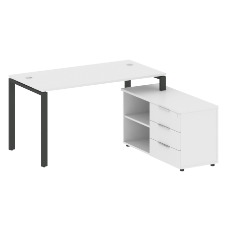 Рабочая станция с опорной тумбой правая Metal System Style БП.РС-СТС-2.3 Пр 1500x1520x750
