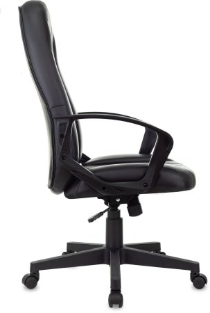 Кресло руководителя T-898 черный Leather Black эко.кожа крестов. пластик (Черный)