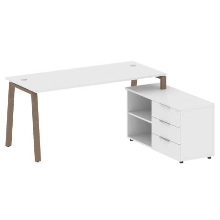 Рабочая станция с тумбой на А-образном м/к Metal System Style БА.РС-СТС-2.4 (R) 1700x1520x750