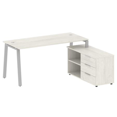 Рабочая станция с тумбой на А-образном м/к Metal System Style БА.РС-СТС-2.4 (R) 1700x1520x750