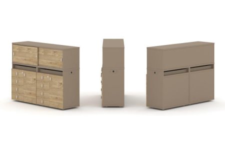 Тумба двойная + низкая надставка ES.NB.2N-4 (1500х410х1135)