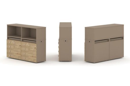 Тумба двойная + низкая надставка ES.NB.2N-3 (1500х410х1135)