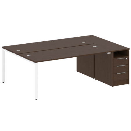 Рабочая станция с опорной тумбой Metal System Style БП.РС-СТП-2.5 2212x1475x750