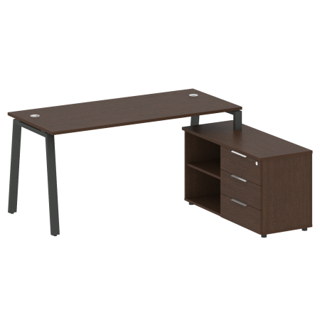 Рабочая станция с тумбой на А-образном м/к Metal System Style БА.РС-СТС-2.4 (R) 1700x1520x750