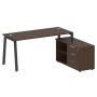 Рабочая станция с тумбой на А-образном м/к Metal System Style БА.РС-СТС-2.4 (R) 1700x1520x750