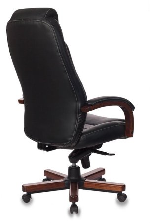 Кресло руководителя T-9923WALNUT черный кожа крестов. металл/дерево (Черный)