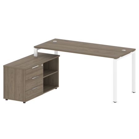 Рабочая станция с опорной тумбой левая Metal System Style БП.РС-СТС-2.4 Л 1700x1520x750