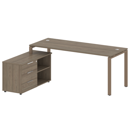 Рабочая станция с опорной тумбой левая Metal System Style БП.РС-СТС-2.5 Л 1900x1520x750