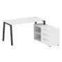 Рабочая станция с тумбой на А-образном м/к Metal System Style БА.РС-СТС-2.3 (R) 1500x1520x750