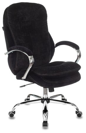 Кресло руководителя T-9950SL Fabric черный Light-20 крестов. металл хром (Черный)