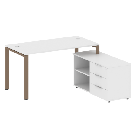 Рабочая станция с опорной тумбой правая Metal System Style БП.РС-СТС-2.3 Пр 1500x1520x750