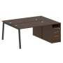 Рабочая станция с тумбой на А-образном м/к Metal System Style БА.РС-СТП-2.3 1812x1475x750