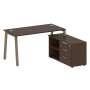 Рабочая станция с тумбой на А-образном м/к Metal System Style БА.РС-СТС-2.3 (R) 1500x1520x750