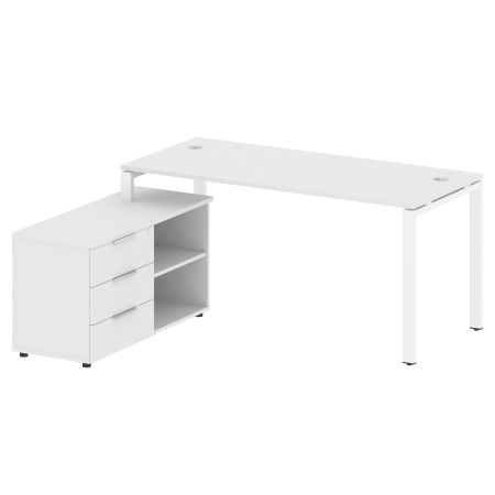 Рабочая станция с опорной тумбой левая Metal System Style БП.РС-СТС-2.4 Л 1700x1520x750