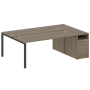 Рабочая станция с опорной тумбой Metal System Style БП.РС-СТП-2.5 2212x1475x750