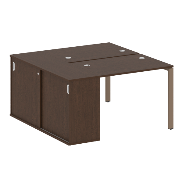 Рабочая станция с опорным шкафом-купе Metal System Style БП.РС-СШК-1.1 1410x1475x750 (Венге Цаво/Мокко металл)