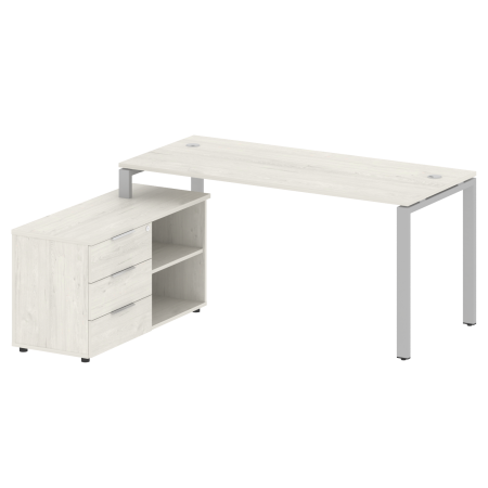 Рабочая станция с опорной тумбой левая Metal System Style БП.РС-СТС-2.4 Л 1700x1520x750